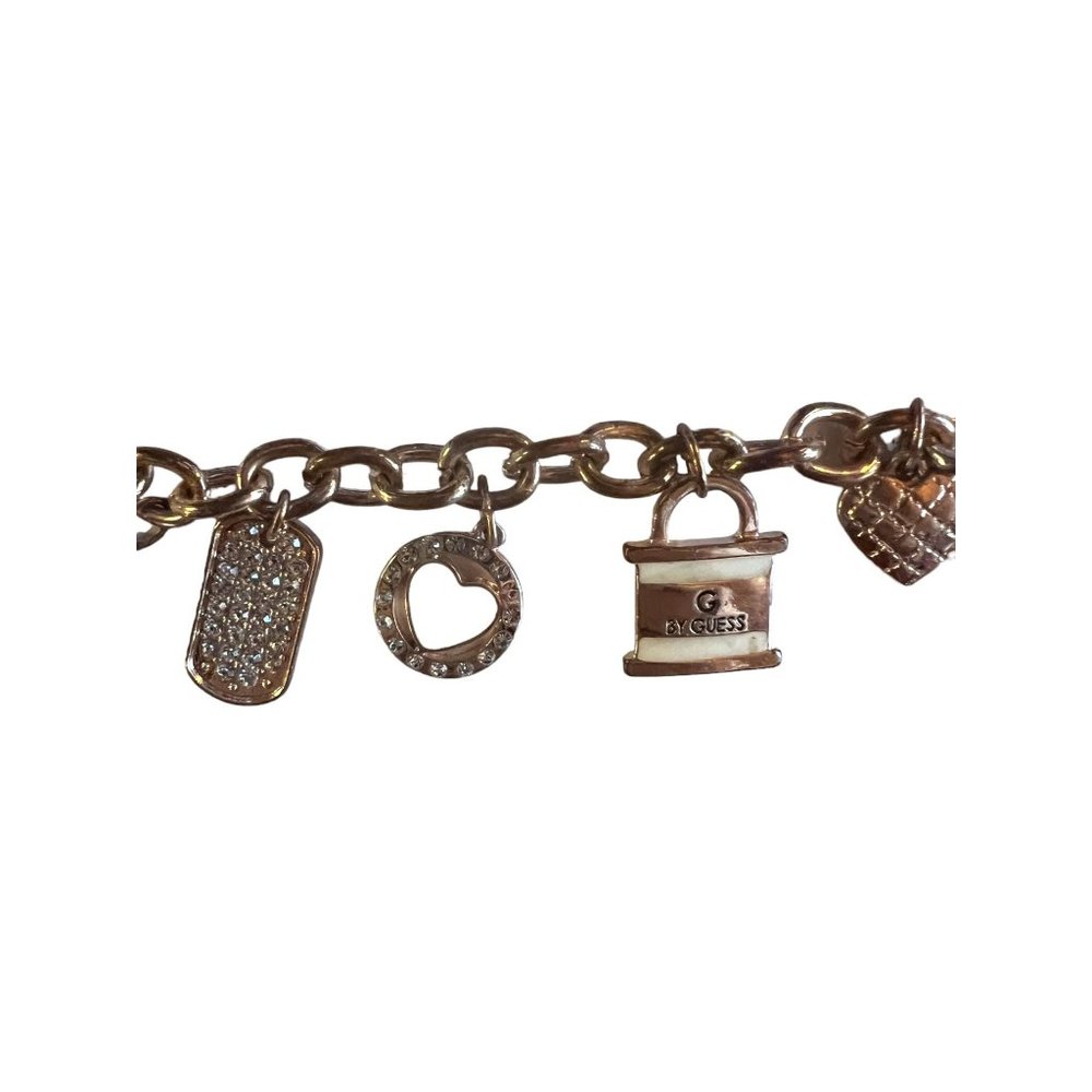 Guess Charm Bracelet Silver and Gold Tone Accessory Fashion Jewelry - Picture 5 of 9